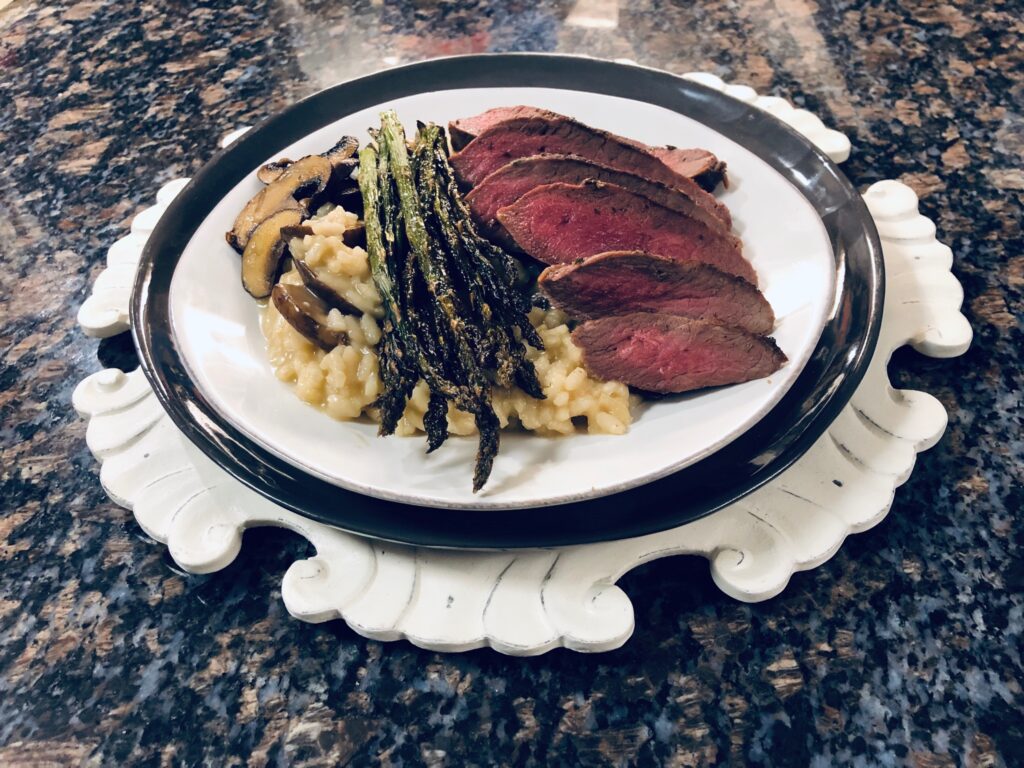 The_Green_Way_Outdoors_Seared_Venison_with_Mushroom_Risotto_and_Asparagus